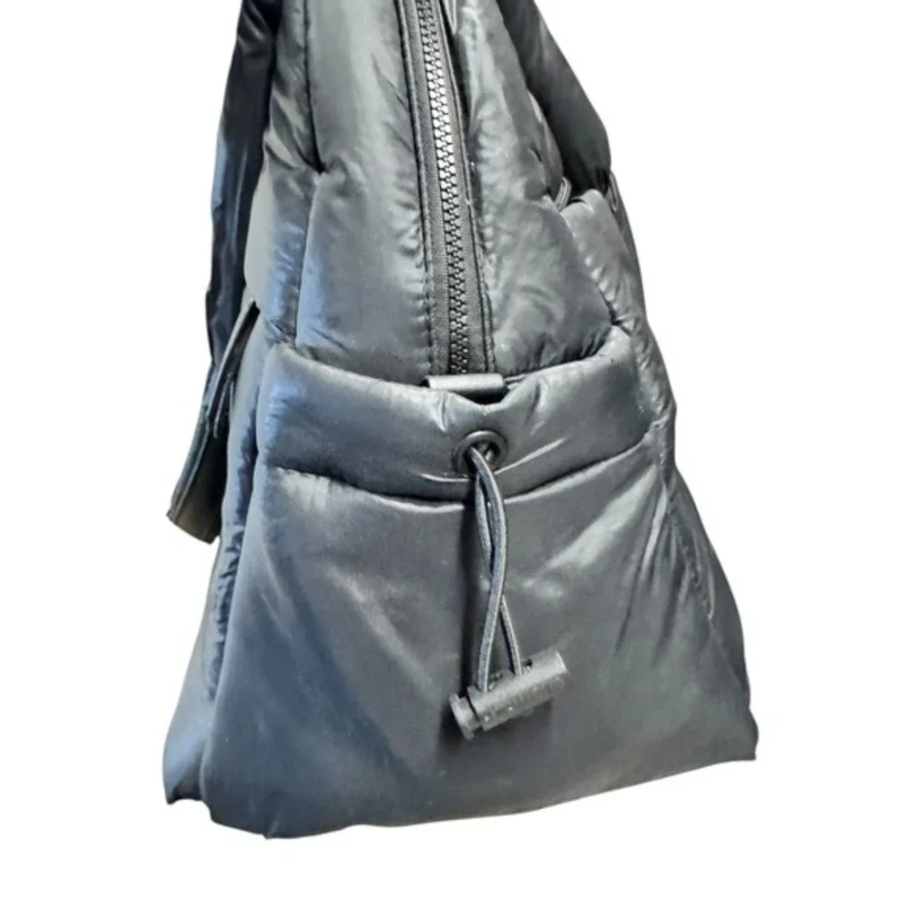 Joan‎ & David Black Puffer Tote Bag Quilted Carryall Travel Handbag Nylon